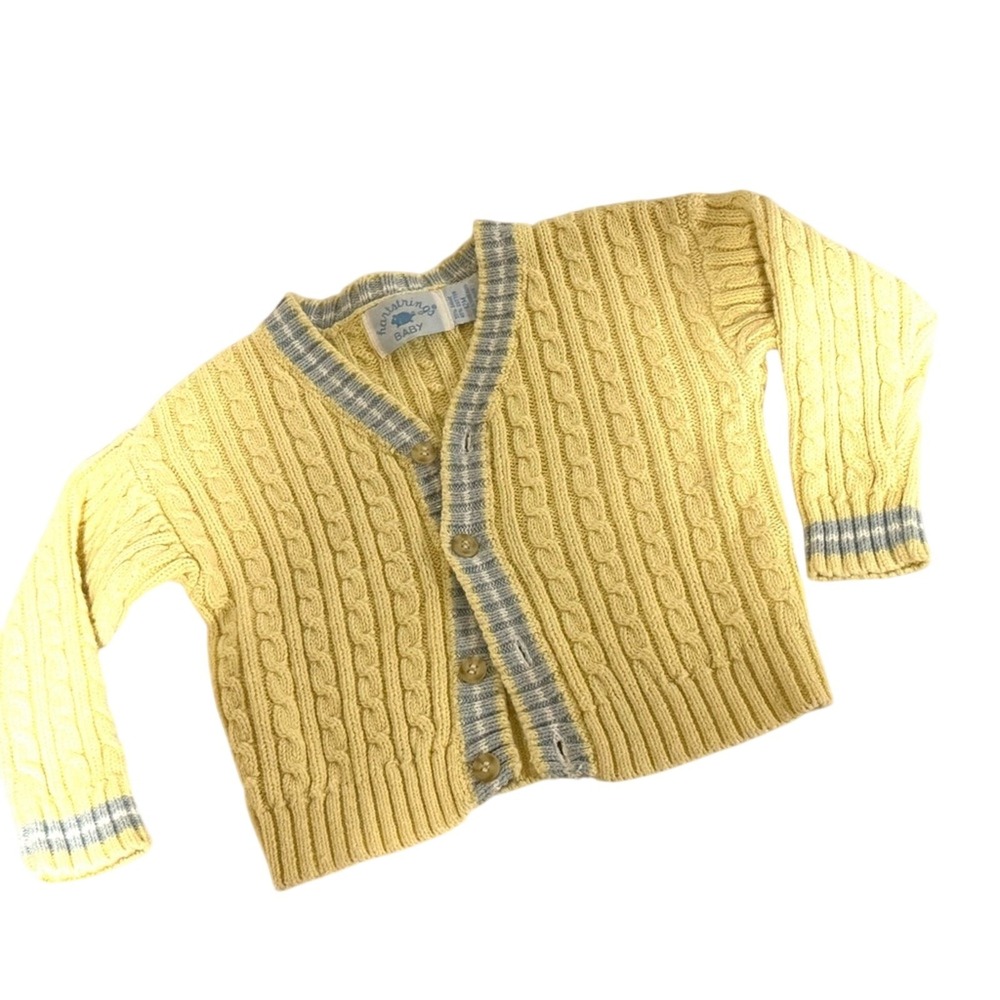 Hartstrings‎ Baby Cable Knit Sweater Cardigan 12 Months Spring Easter Church